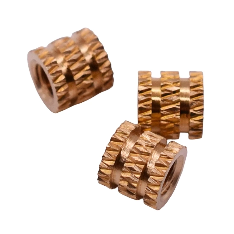 Jiyan Best Sell CNC Machining Brass Threaded Nut Through Hole Knurled Brass Nut Customized Parts