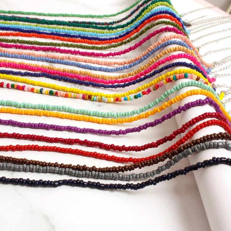 Женское Ожерелье-чокер с бисером разноцветное ожерелье в богемном стиле