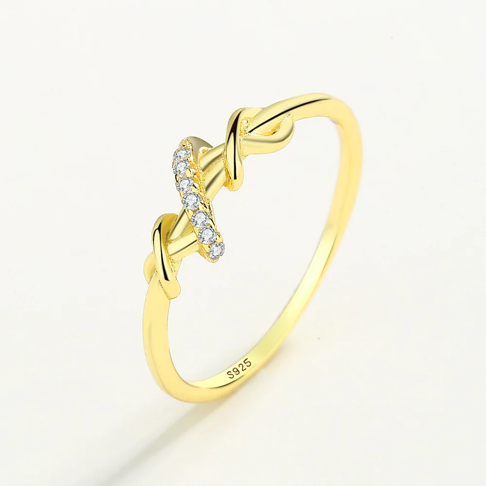 Sterling silver line twist twist winding ring female design sense small luxury light luxury diamond ring hand jewelry