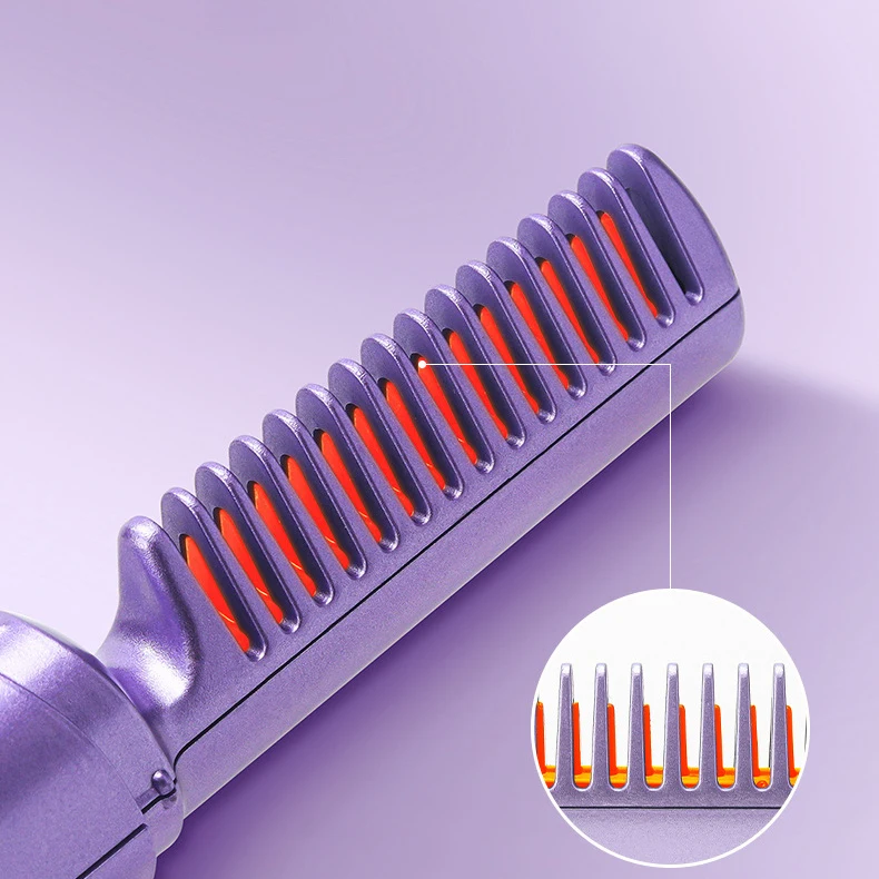 Amazo  hot selling 2 in 1 hot comb straightener curler tools set usb ceramic mini  portable hair straightener curling iron