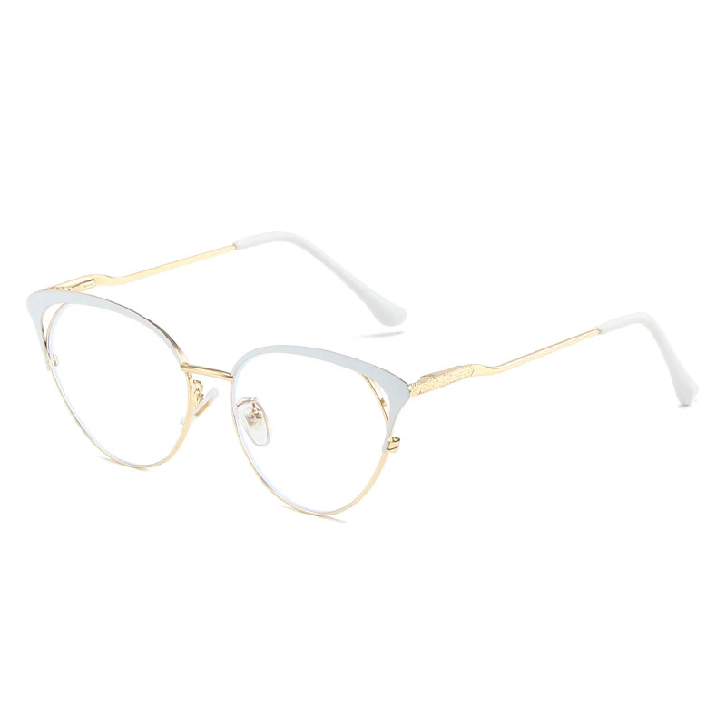 Fashion ins metal cat eye frames blue light blocking glasses women 2023 classic optical lenses wholesale high quality gafas