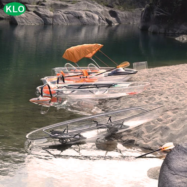 Manufacturers ocean custom 2 Persons see through transparent canoe plastic travel sit inside clear kayak for sale