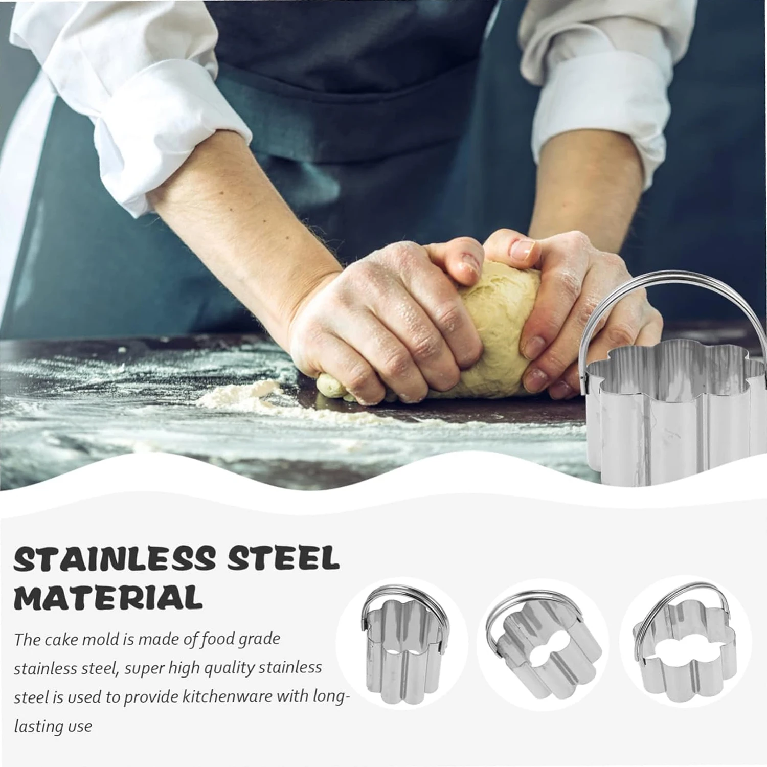 Pastry Decorating Bake Tools Mousse Ring Cookie Square Metal Cookie Cutter Biscuit Cutter Stainless Steel Cookie Cutters Set