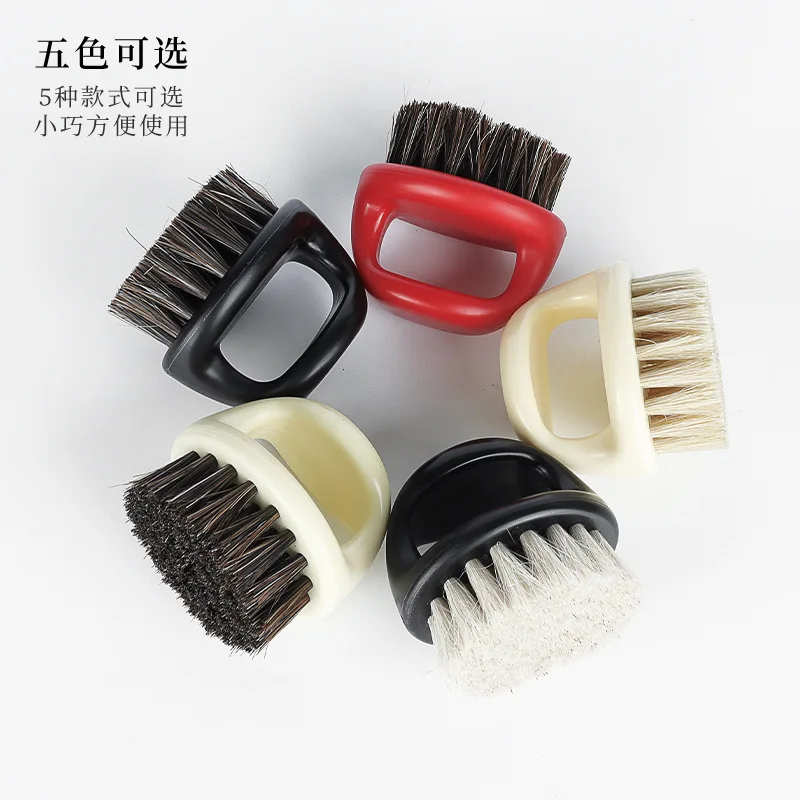 Vintage Oiled Hair Salon Small Clean Beard Brush Clean broken hair beard bristles horseshoe Ring oiled head brush