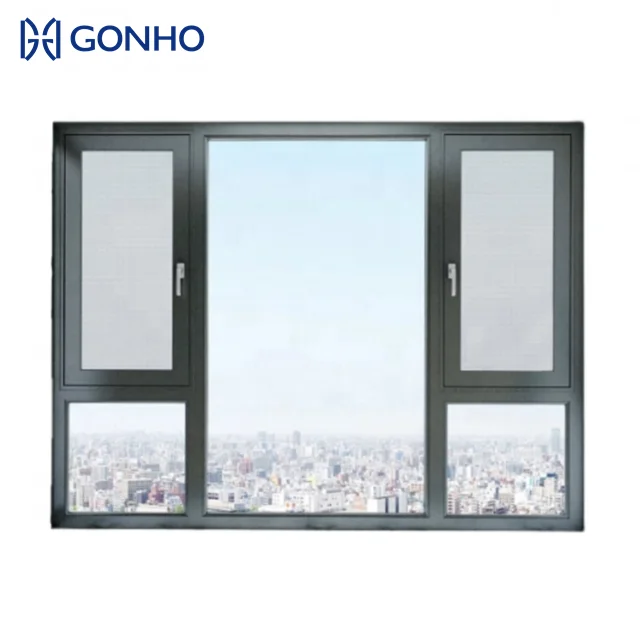 GONHO Professional Manufacturer Design Customizable House Window Door Double Pane Fiberglass Hung Casement Storm Windows