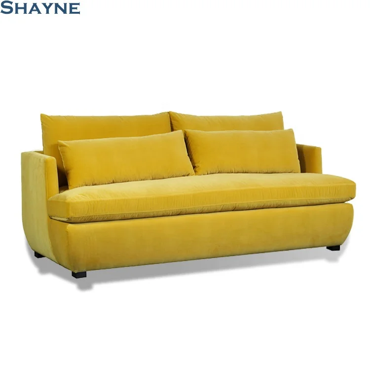 Shane Luxury High-end French Lazy Latest Design Sofa Set Fabric Yellow Love seat