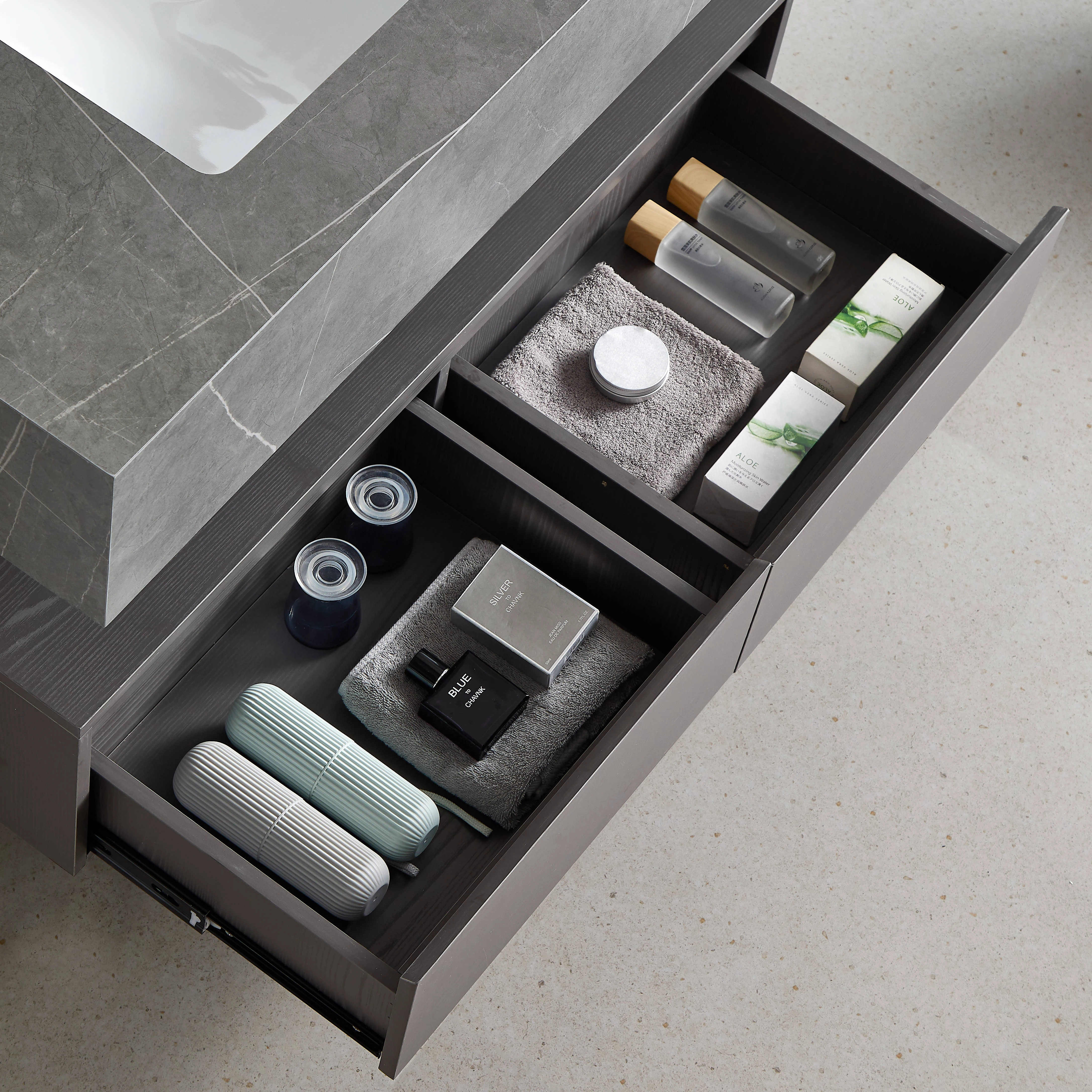 ANBI  Classic Solid Wood Bathroom Vanity,Washbasin Cabinet Set Factory Direct Selling Hotel Vanity Bath Equipment With Drawer