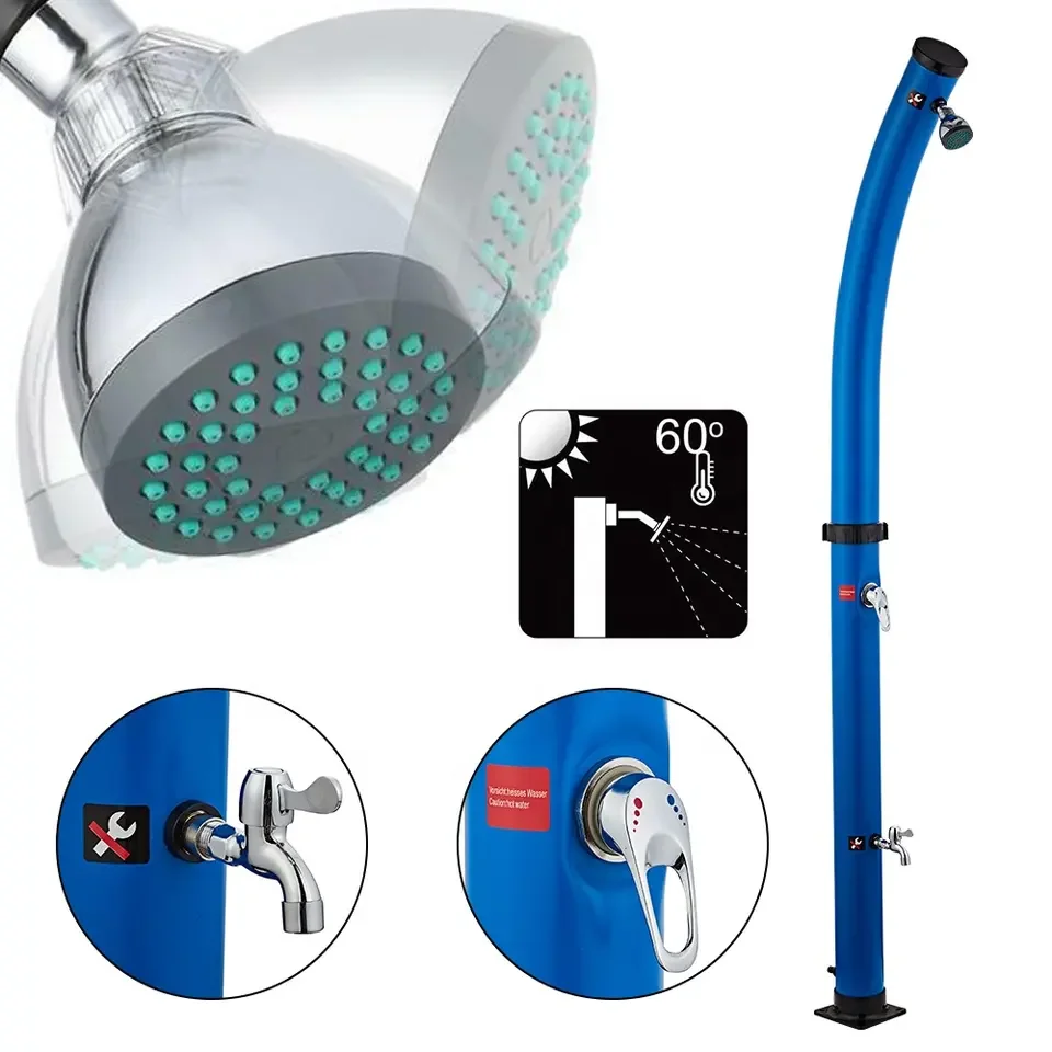 Kangrun Customized color eco-friendly 20L tank solar heater two sections PVC body outdoor garden swimming pool shower