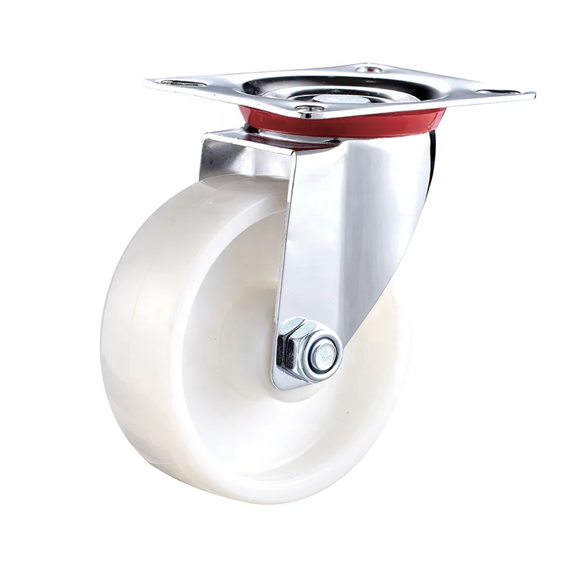 3 4 5 6 8 Inch European Style White PP Industrial Caster Wheel Cart Wheel