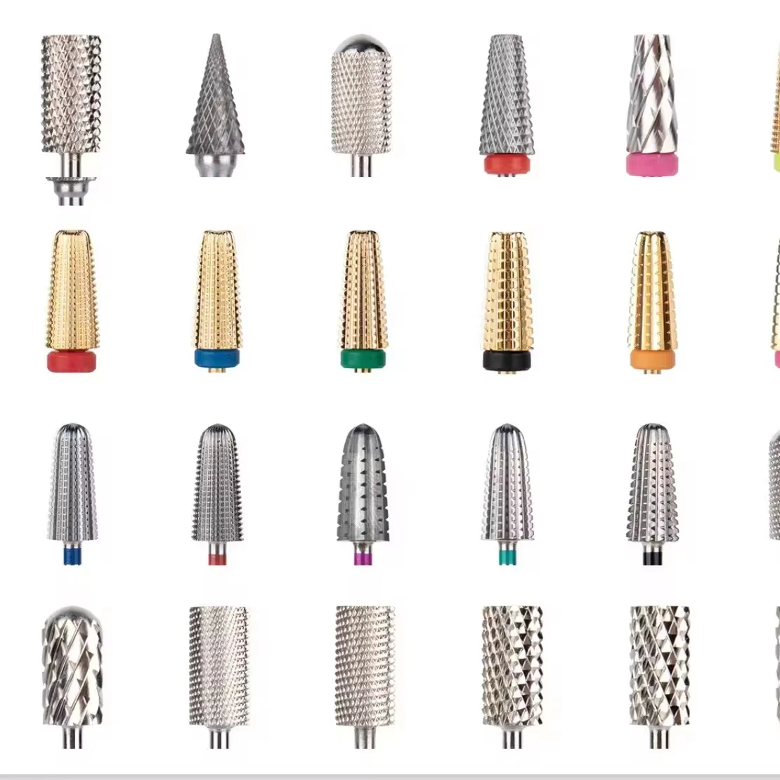Professional Wholesale 5 in 1 Remove Gel Acrylic Nails Tool Tapered manicure Drill Milling Cutter Safety Carbide Nail Drill Bits