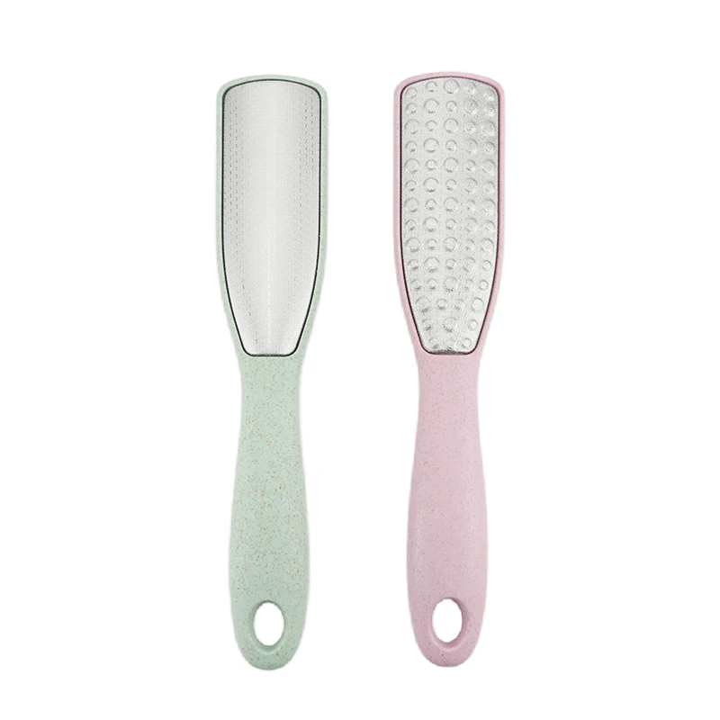 Professional Foot File Callus Remover Double Sided Foot Scrubber with wheat straw handle For Cracked Heel And Foot Dead Skin