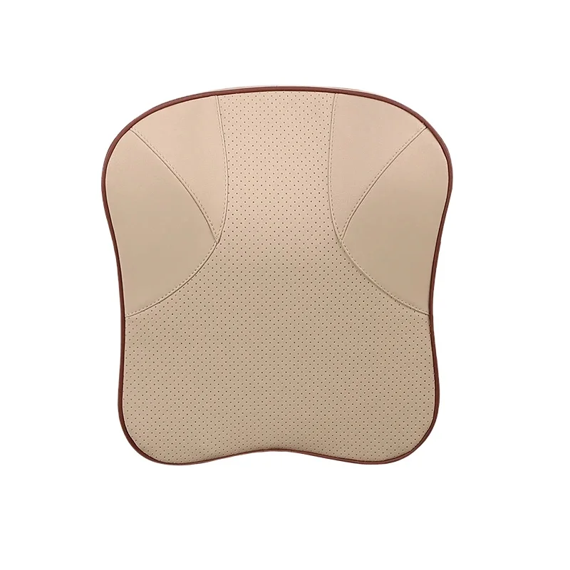 PU Leather Car Neck Pillow Cushion Ergonomic Back Brace Lumbar Support