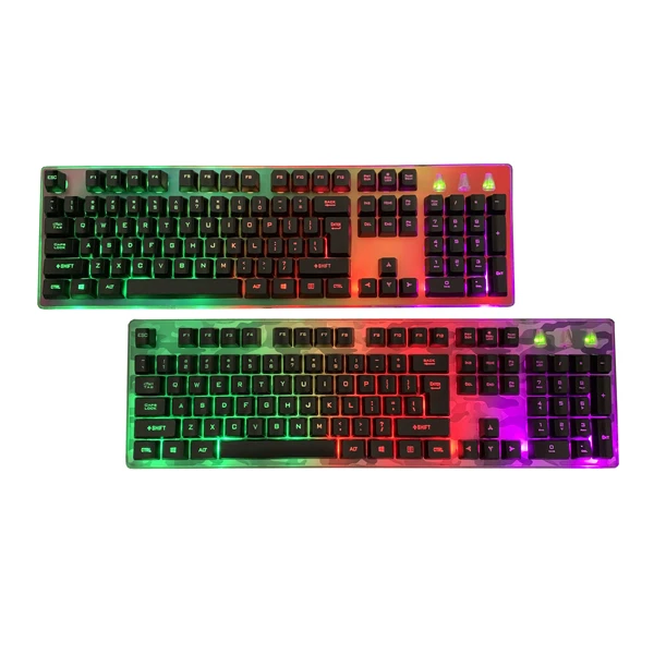 Hot Selling Wholesale Gaming Keyboard USB Wired Customized Layout 104 Keys LED Backlight Gaming Keyboard for Gamer  KBL-003D