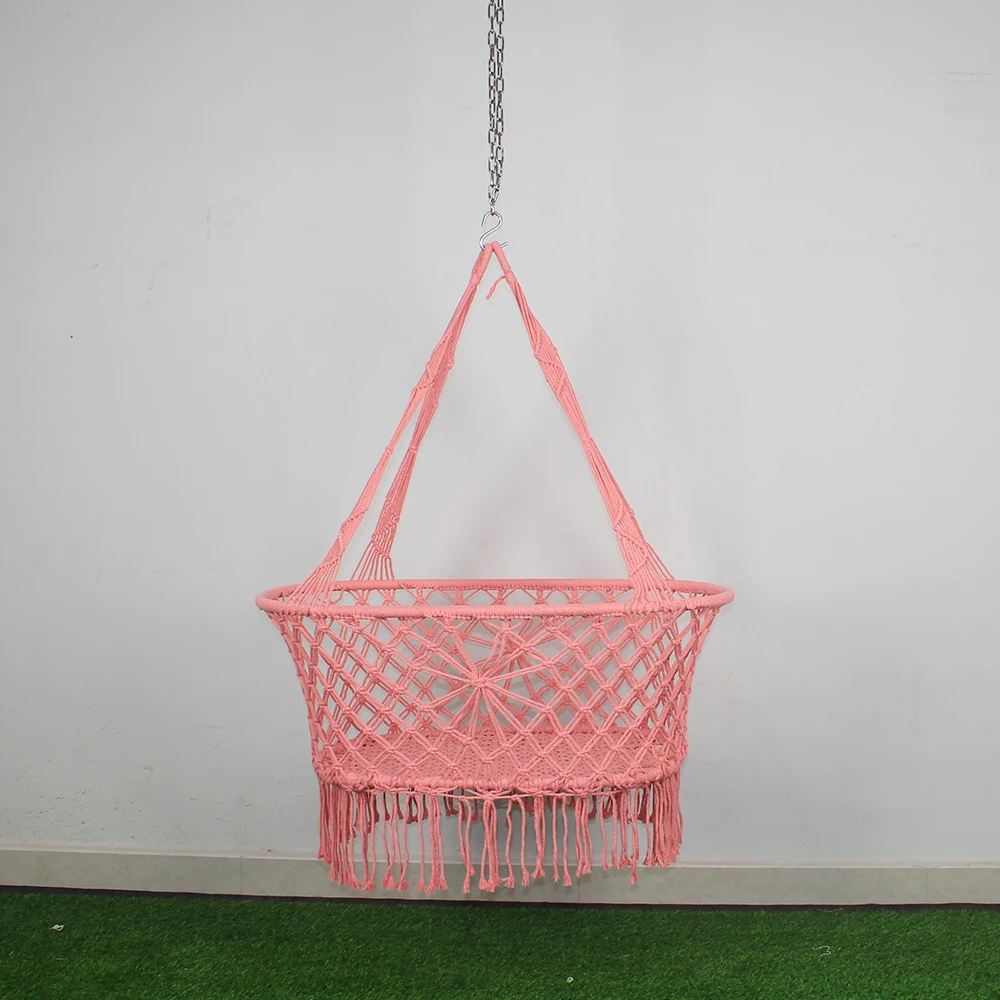 
 Высококачественная кроватка для сна с крючками, подвесной стул для макраме белого и черного цвета, корзина для Моисея  