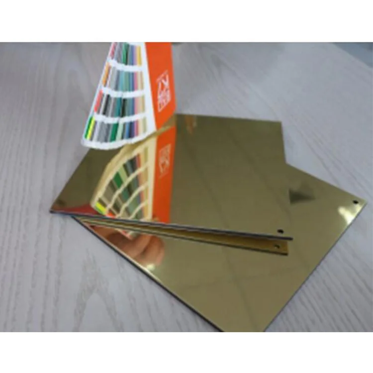 Construction Building Material Grey Black Gold Color mirror alucobond Aluminum Composite panel Cladding Wall Acm Acp Sheet 4mm
