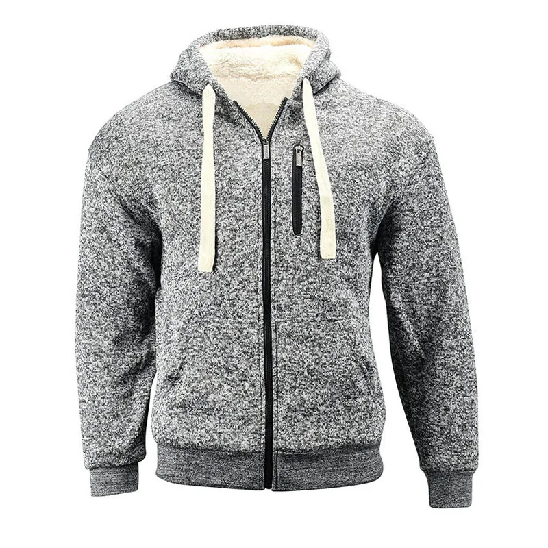 
JACKETOWN Outwear Men`s Winter Soft Heavyweight Fleece Hoodie Jackets Sherpa Lined with Full Zip for Big & Tall 