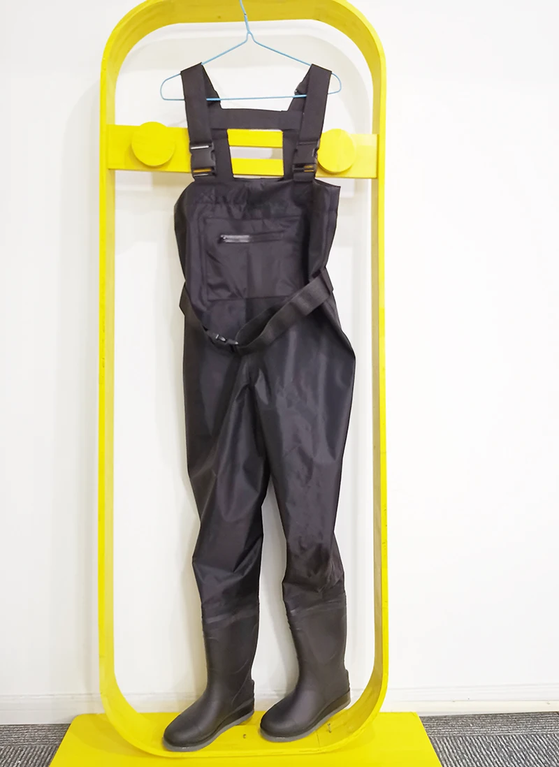 Manufacturer nylon pvc chest wader suit for fishing custom waders with felt outsole water-proof zipper OEM thigh waders