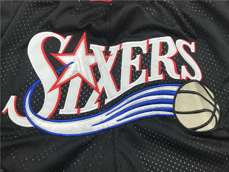 Pantalones Cortos De Baloncesto 76 s Classic Black Basketball Shorts Mesh Comfortable Loose Men Basketball Sports Shorts