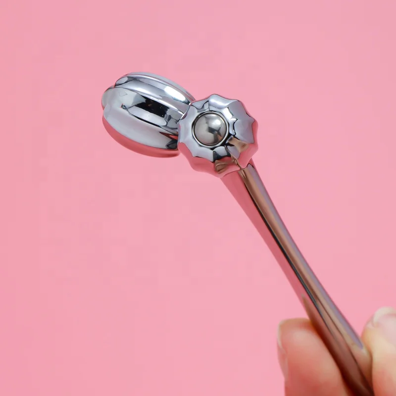 Wholesale V face lifting cosmetic massage handheld y shape facial 3d rolling massager with pumpkin balls