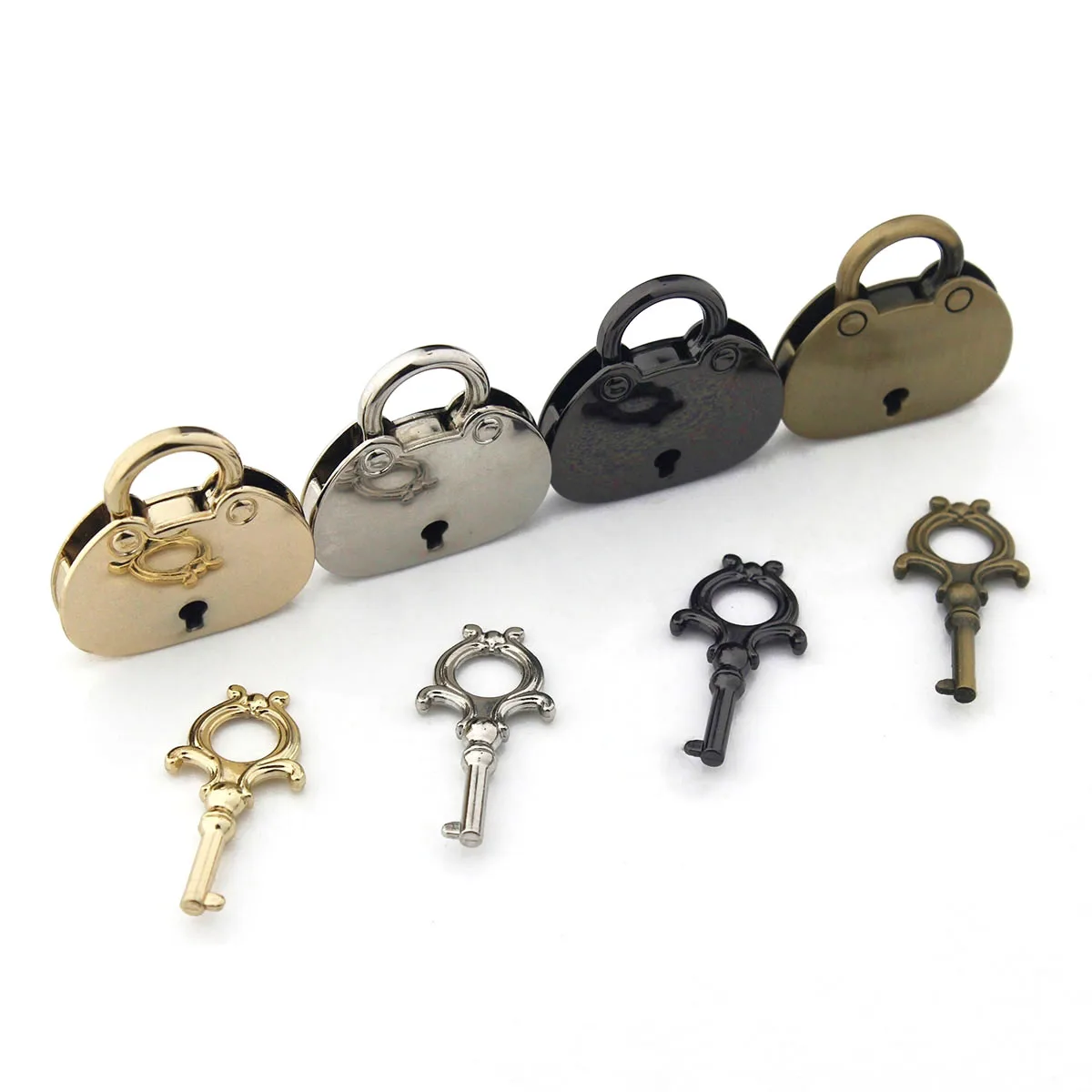 Fashion Metal Decoration Lock Mini Vintage Padlock Bag Suitcase Luggage Box Key Lock With Key DIY Hardware Accessories