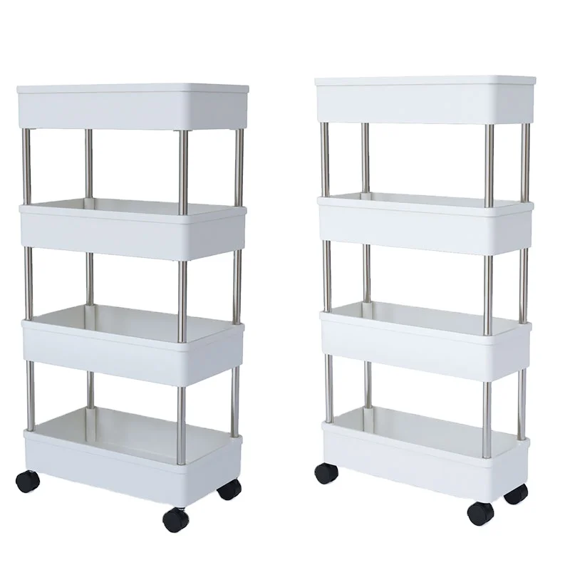 High quality European-style rotating vegetable and fruit storage basket storage trolley on wheels