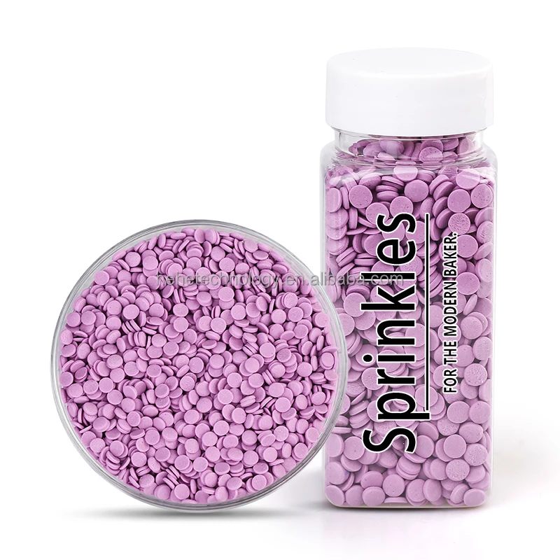 100% Natural Color Purple Edible Round Confetti Sprinkles Cupcake Cake Sprinkles Edible Decorations for Chocolates Cakes