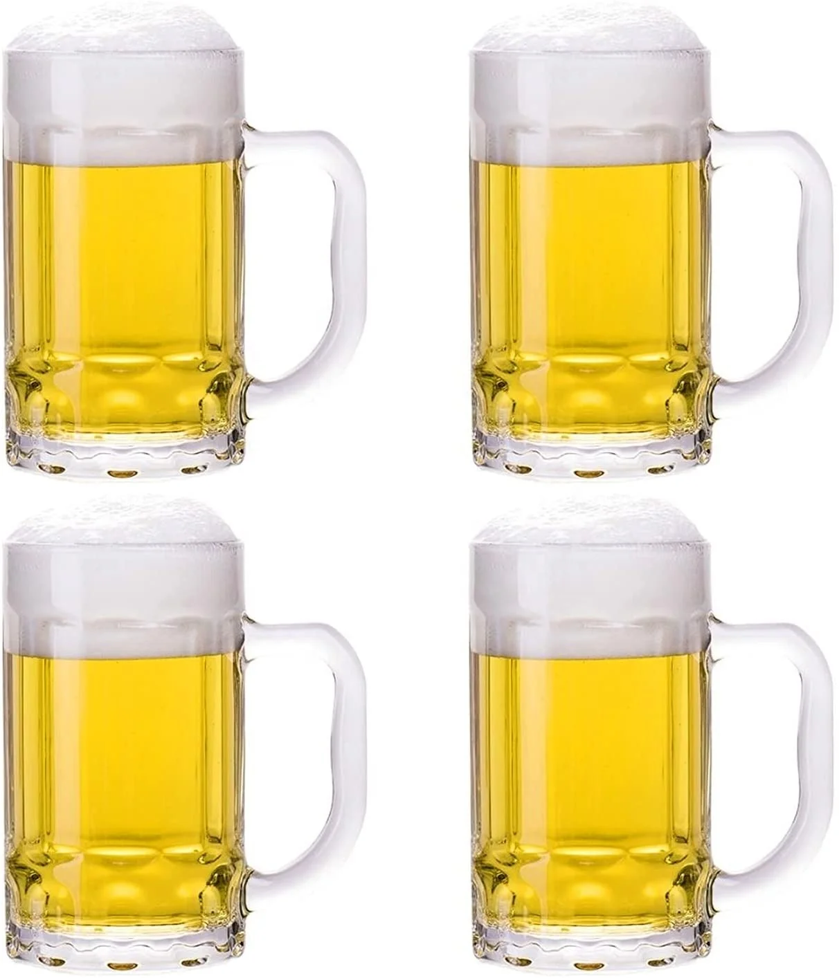 Manufacturer of 400ml beer mug with handle glass beer mugs with handle big freezable free samples premium quality