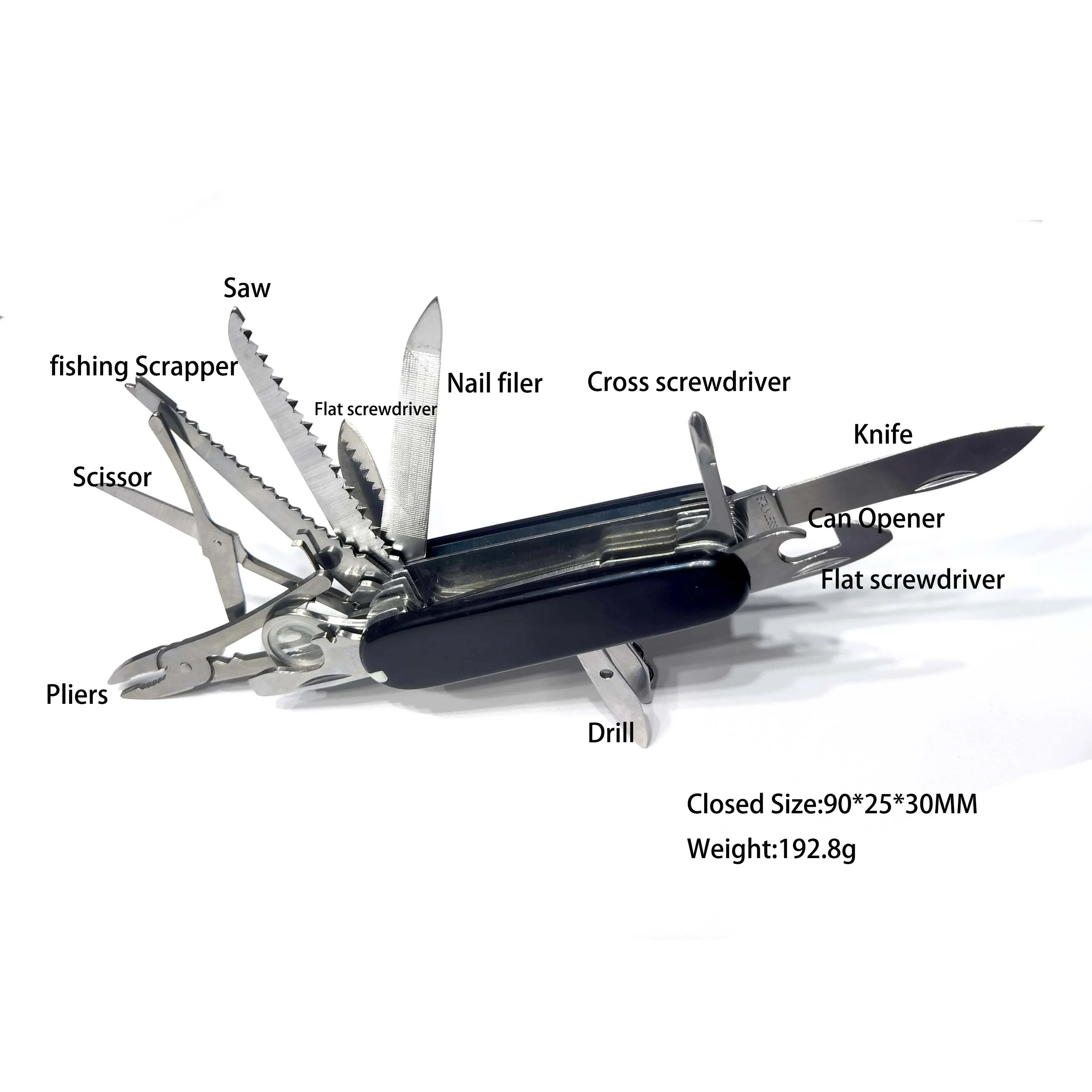 Outdoor Camping Accessories EDC Customize Logo 17 In 1 Pocket Multi Function Key Chain Tool