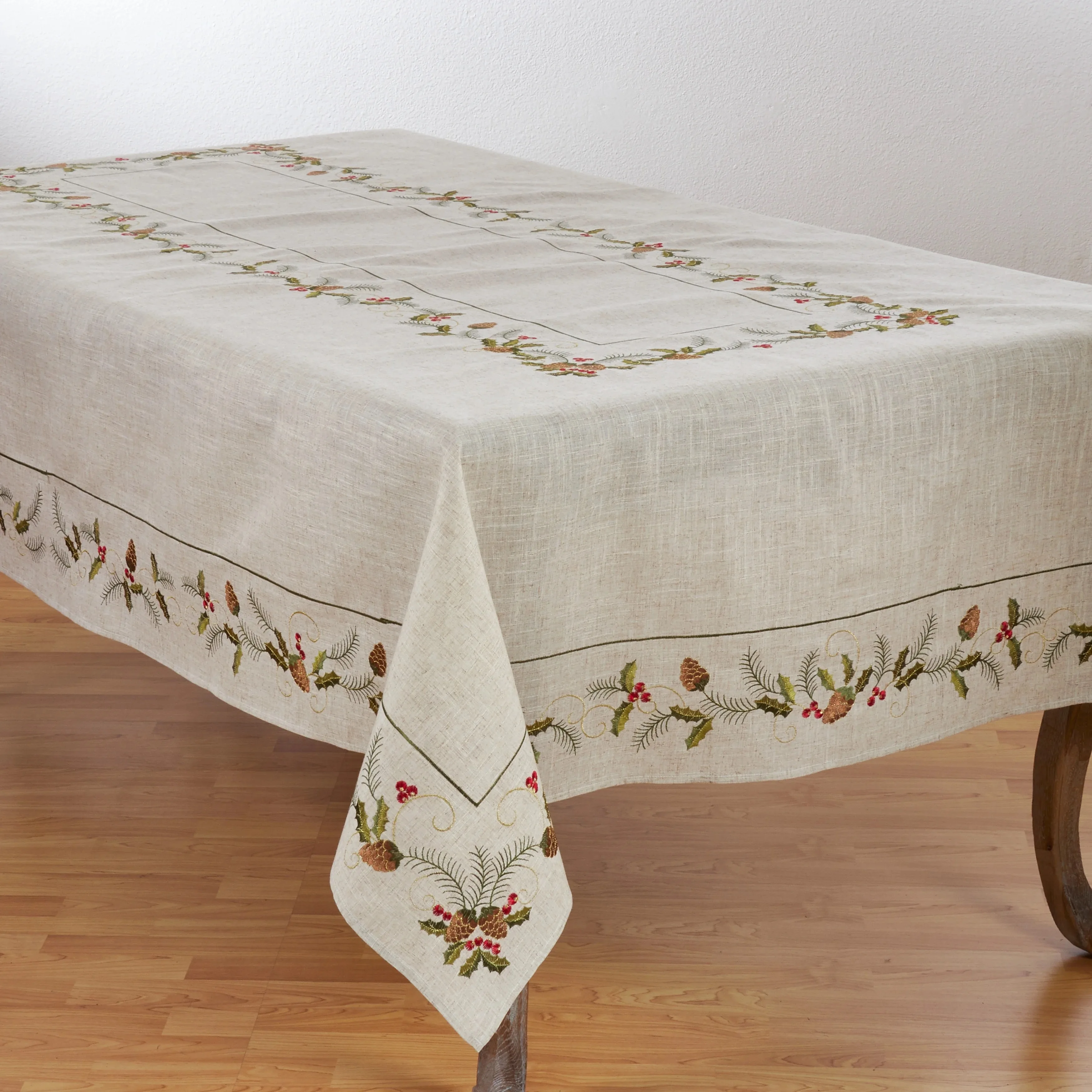 Wholesale embroidered table cloth European luxury cotton linen table cloth for decoration