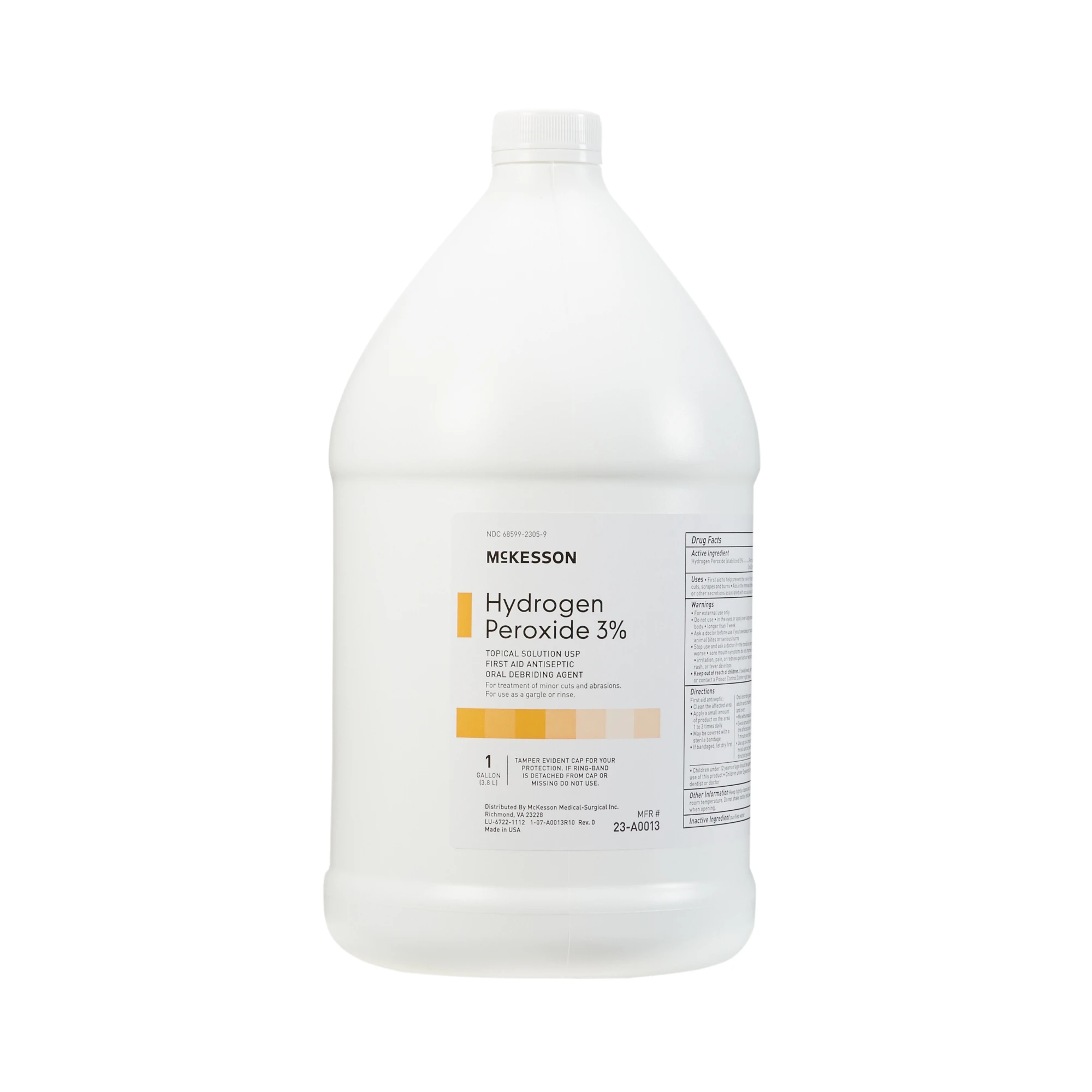 McKesson Brand Antiseptic Hydrogen Peroxide 1 gal. Bottle 3% Strength   4 Ct