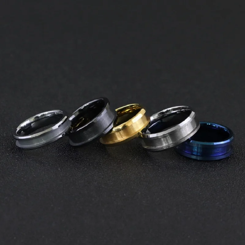 
Custom Factory Directly Made DIY Jewelry 8mm 6mm 4mm Tungsten Carbide Channel Ring Core Blanks for Inlay 