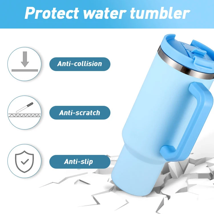 Large capacity tritan BPA lid stainless steel wholesale bulk 40oz tumbler with straw handle