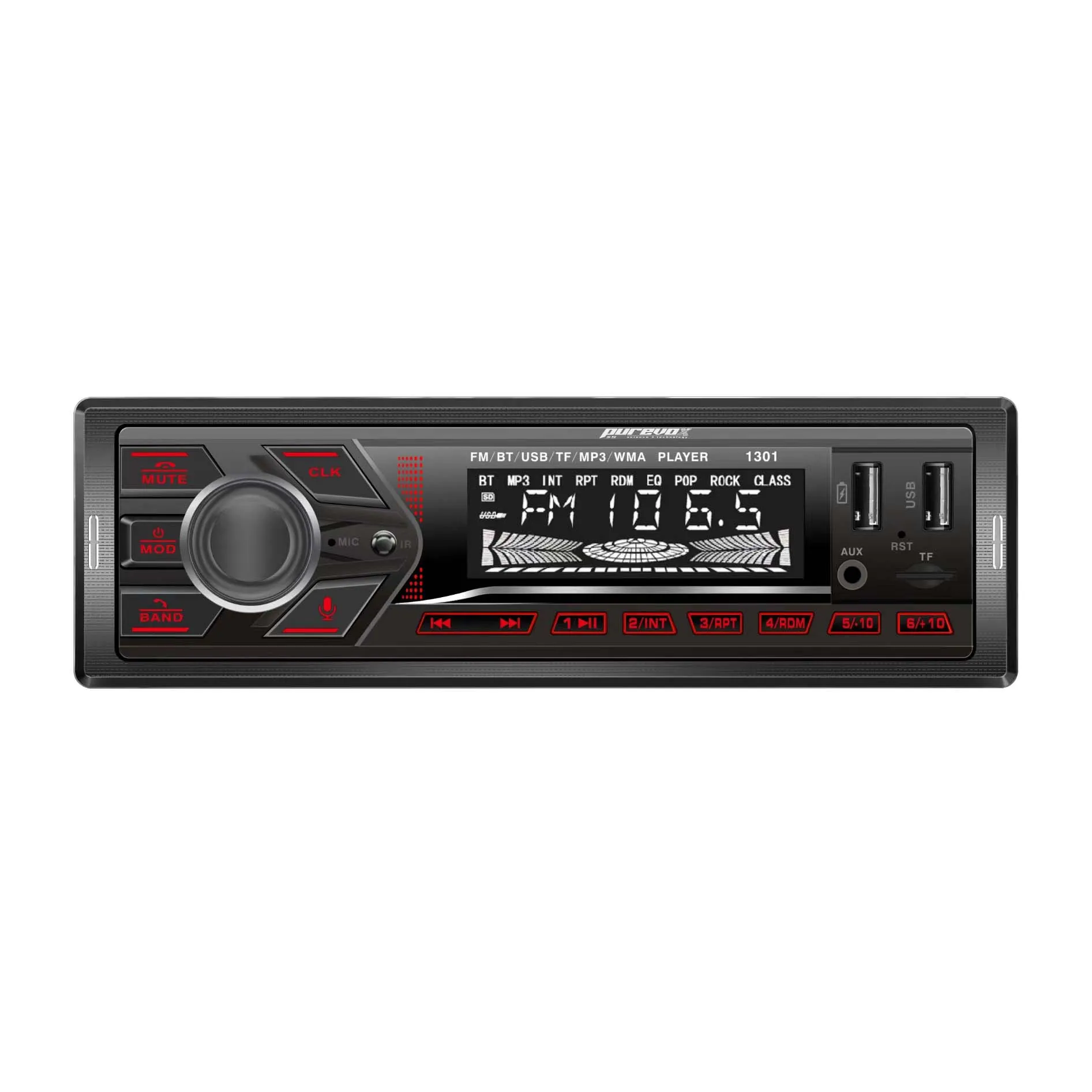 Autoradio Car Stereo Radio Double Usb AM/FM Aux Audio Auto 12v Fixed Panel Car Mp3 Player With LCD Display