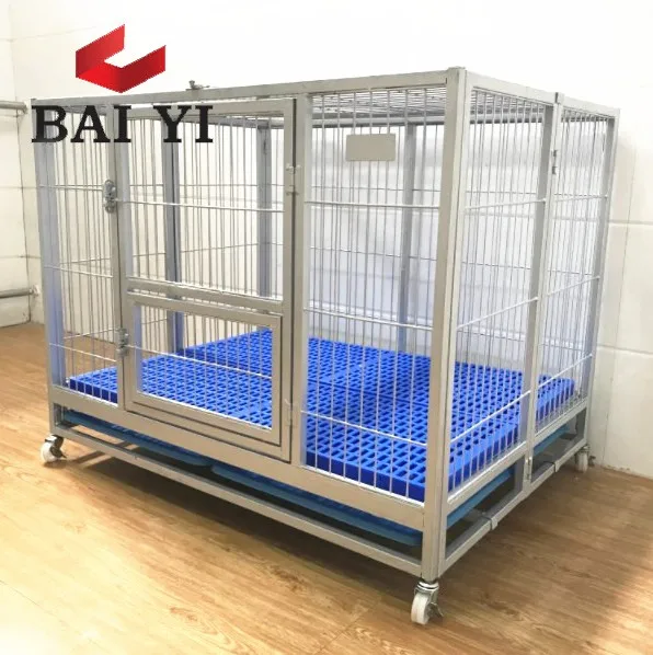 Baiyi Direct Sale Heavy Duty Square Tube Dog Cage With Wheels