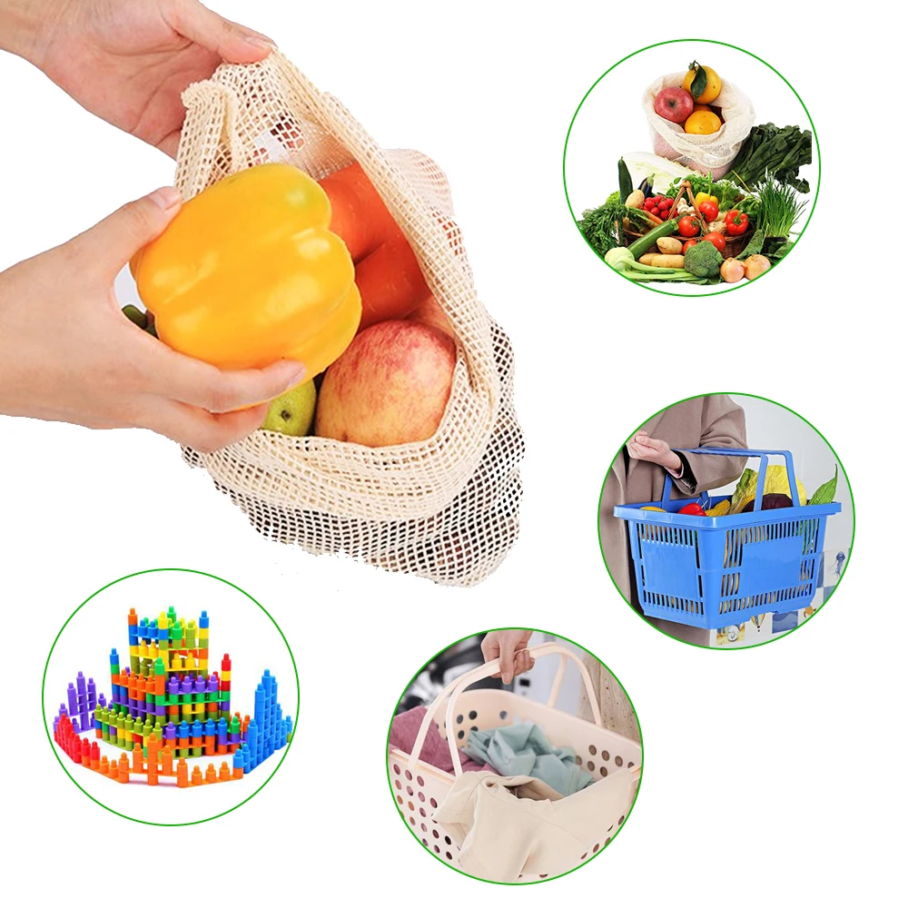 Органическая продукция для покупок оптовая продажа хлопковая Сетчатая Сумка на