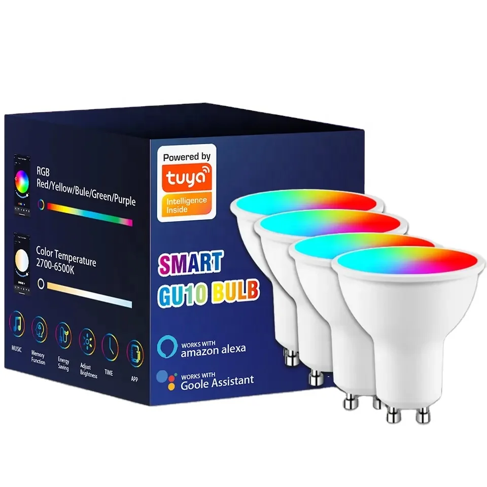 Лидер продаж хорошая цена смарт-Лайф-приложение для управления RGB и холодным белым теплым GU10 Wi-Fi смарт-светодиодная лампочка 4 5 Вт