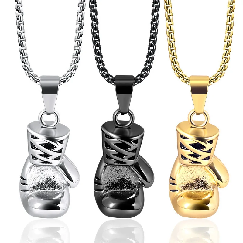Personalized Boxing Gloves Pendant Necklaces Stainless Steel Necklace Sport Accessories Jewelry For Men