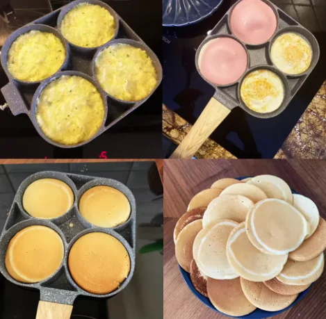 2/4 Hole Frying Pot Pan Thickened Omelet Pan Non-stick Egg Pancake Steak Pan