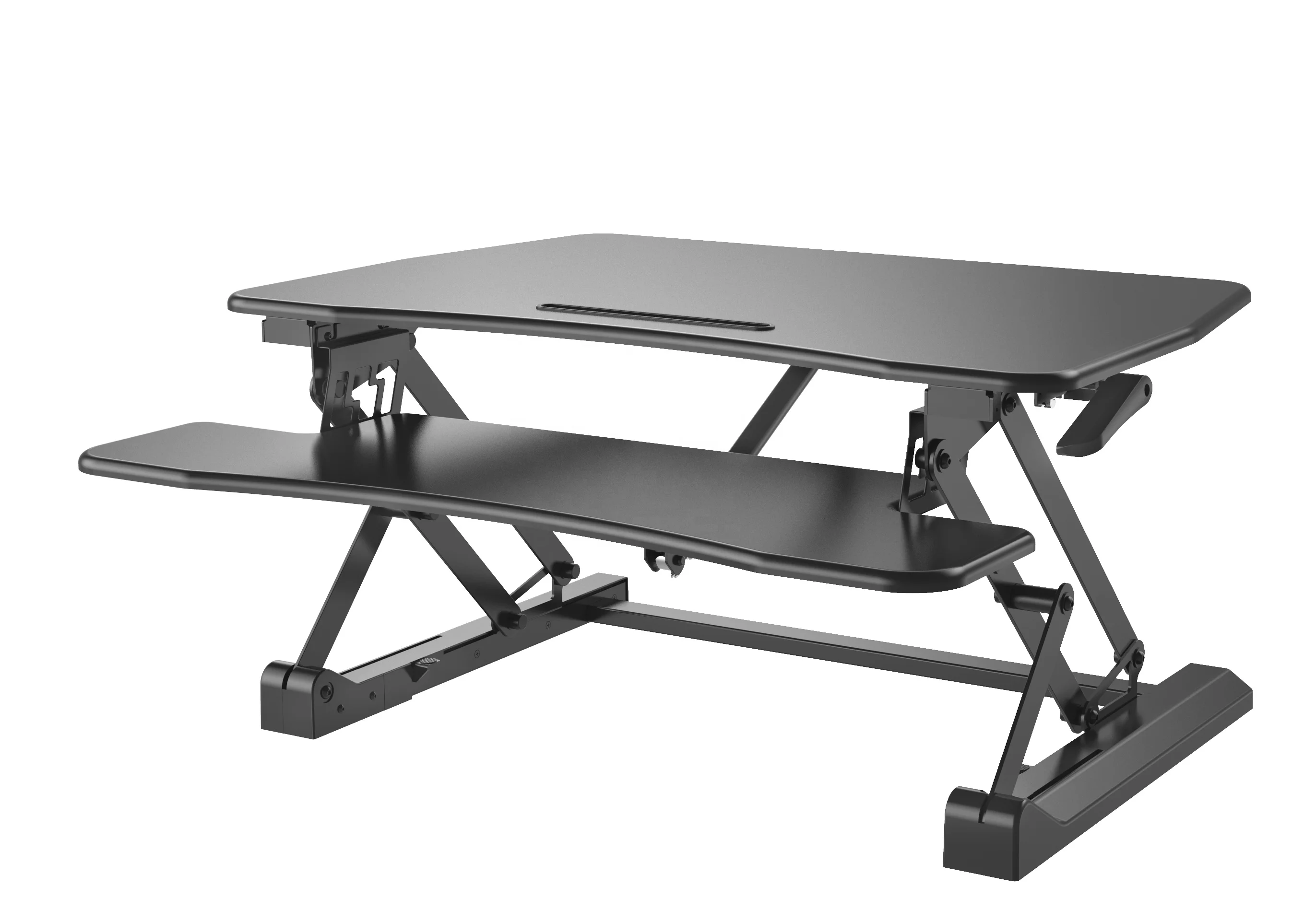 V-mounts Office Furniture Pneumatic Sit Stand Computer Desk Adjustable Height Metal Table Monitor PC Bedroom VM-SD07