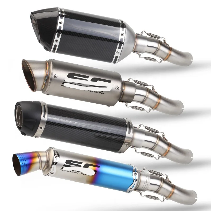 REALZION Motorcycle Stainless Steel Carbon Fiber Exhaust Muffler Pipe Suit For YAMAHA YZF-R25 2013-2015