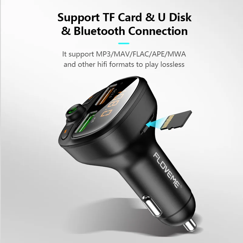 1 Sample OK Top Seller QC 3.0 Fast Charging Dual USB Car Mobile Phone Charger Fm Transmitter Car MP3 Player