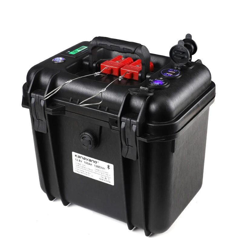 Низкотемпературный IP67 Водонепроницаемый LiFePO4 12 в 100 Ач перезаряжаемый литий-железо-фосфатный аккумулятор с управлением через приложение