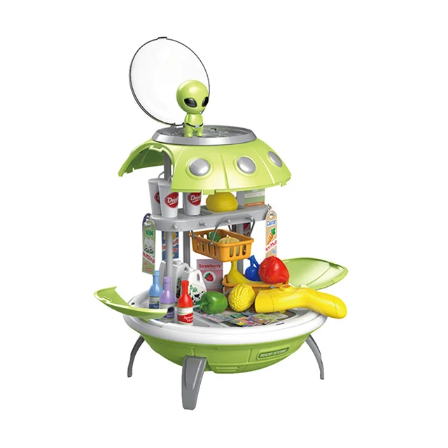 KSF Toys Pretend Play Home Supermarket Buying Selling Toy Kids Cash Register Toy With Scanner Calculator For Children