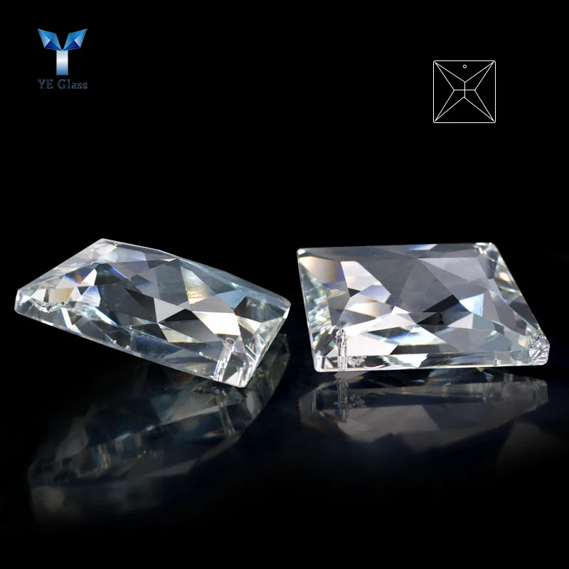 Fancy Clear Square Crystal Prism Pendants Lamp Decoration Crystal Beads Pendants