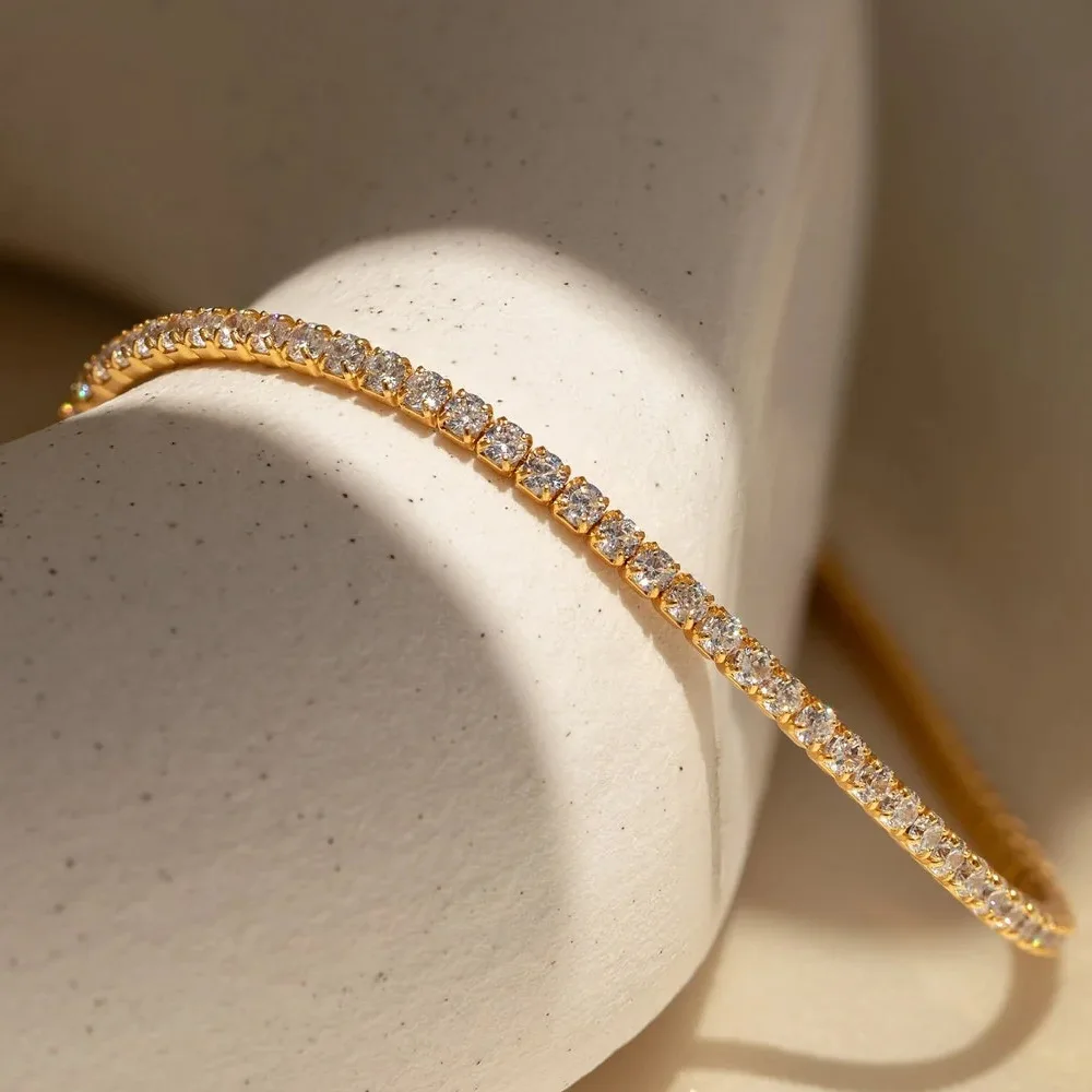 Fashion Jewelry European Open Bangle Bracelet Zircon Bracelet Stainless Steel Women Diamond Bracelet