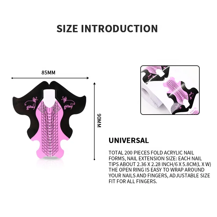 Gelsky Nail Tool Manufacturer Paper Nail Form Original Design Private Label Nail Form