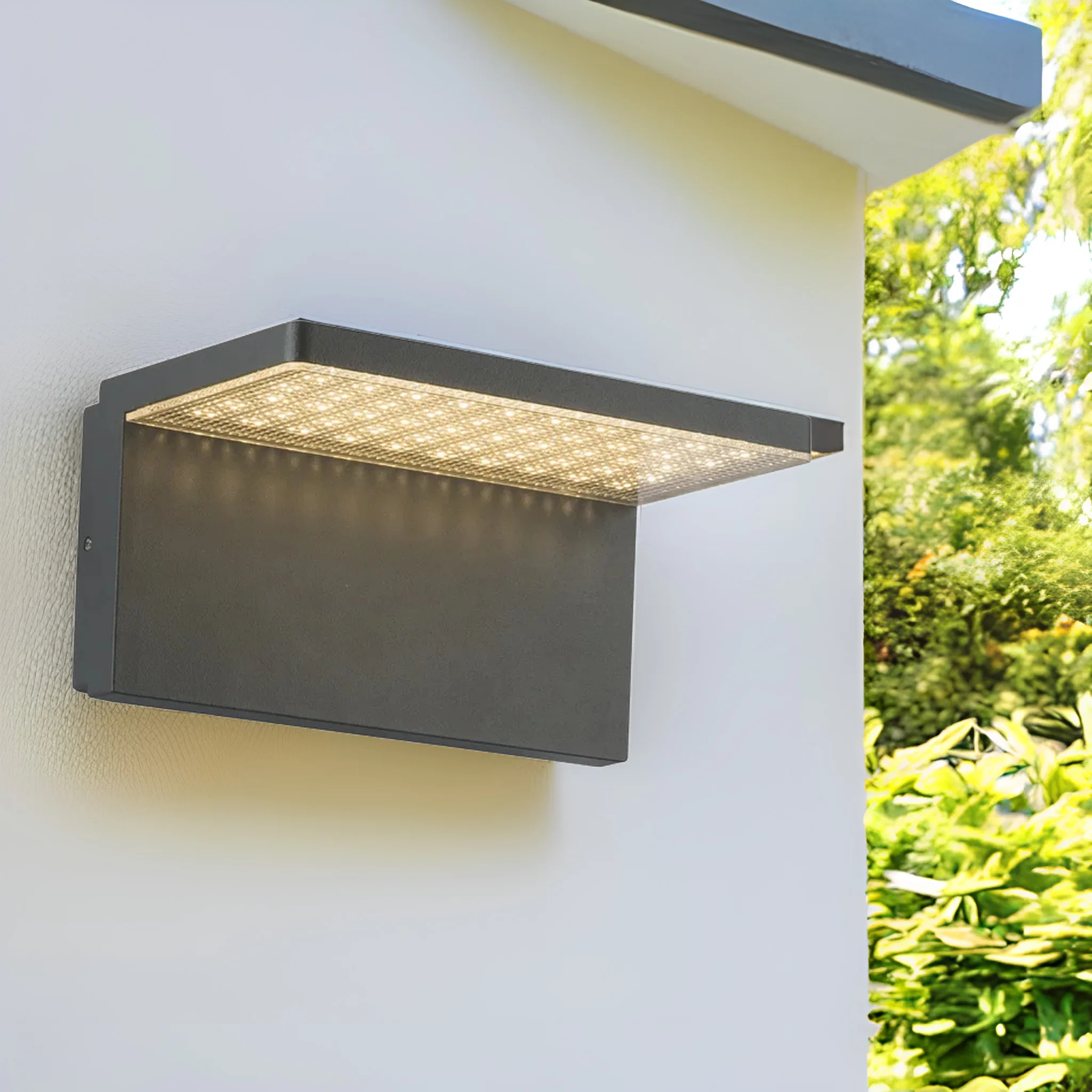landscape matte black aluminum fixed downward fence outdoor led exterior boundary wall light