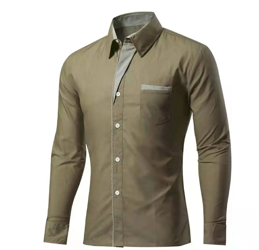 
2021 wholesale Fashion Long Sleeve Shirt Men Slim Design Formal Casual Shirt Men 
