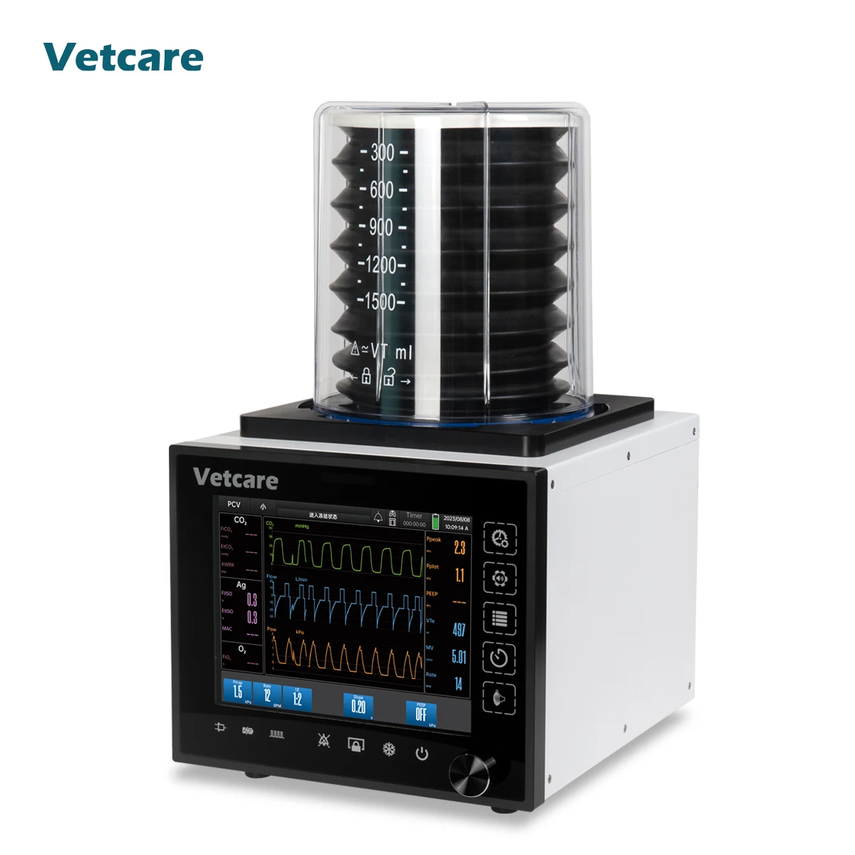 iVvet-7 is a multi-functional,high specification and reliable ventilator with real-time tidal volume monitoring to ensure safe