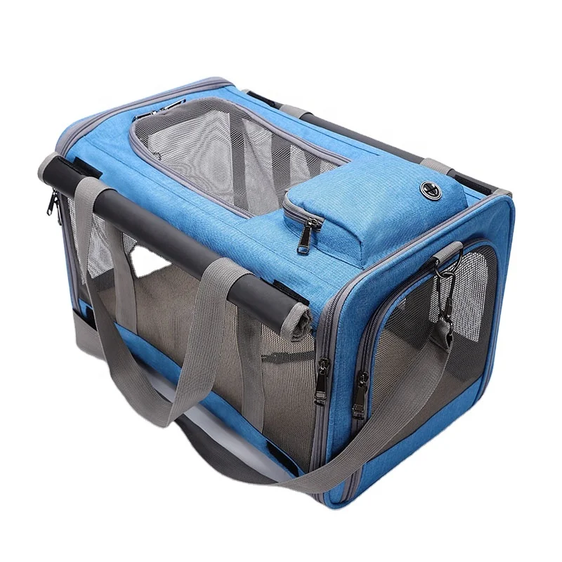 hot sale Collapsible Portable  Foldable Soft Side breathable pet travel bag oxford sac a dos cat travel bag for travel outdoor